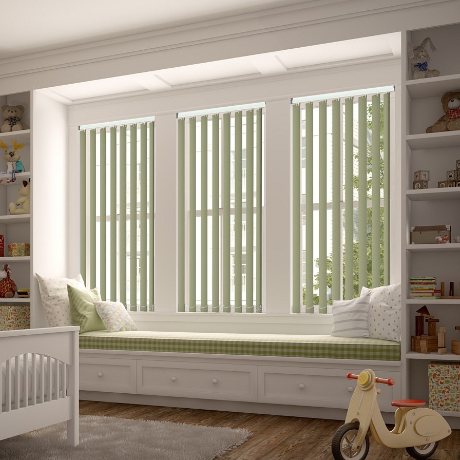Vertical Blinds | Palette Green | Rainbow Blinds Glasgow